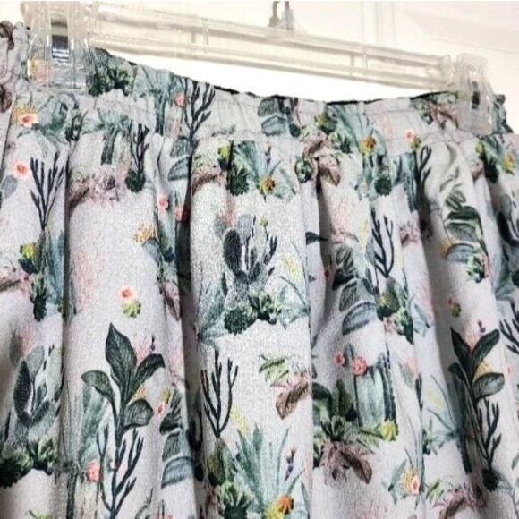 Catimini Reversible Skirt Girls Size 12 Year Elastic Waist Stars Cactus Flowers - Picture 12 of 16